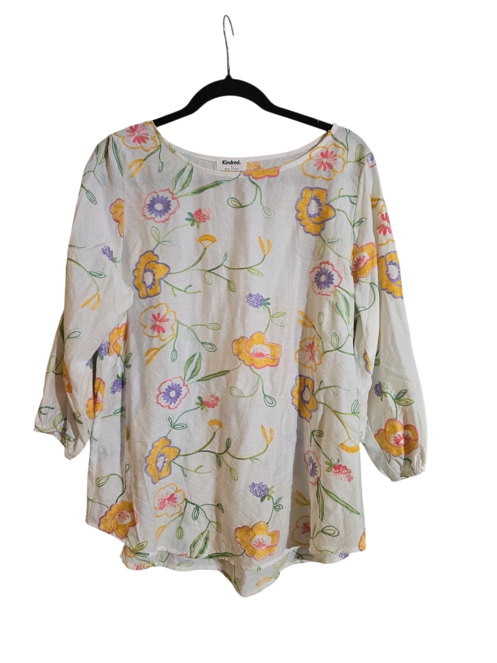 Kindred Embroidered Floral Boho Blouse By Anthropologie.